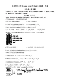 北京市北师大二附中2024-2025学年高三上期中化学试题（含答案）