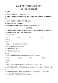 浙江省衢州六校联盟2024-2025学年高一上学期期中联考化学试卷（Word版附解析）