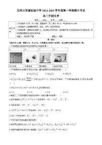 北京市北京师范大学附属实验中学2024-2025学年高二上学期期中考试 化学试卷