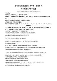 浙江省金砖联盟2024-2025学年高二上学期11月期中化学试题(无答案)