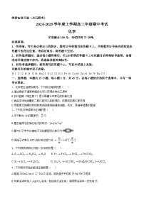 辽宁省部分学校点石联考2024-2025学年高三上学期期中联考 化学试题