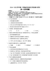 河北省秦皇岛市青龙满族自治县青龙部分学校2024-2025学年高一上学期11月期中化学试题