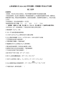 山东省烟台市2024-2025学年高三上学期期中学业水平诊断考试化学试题（含答案）