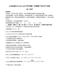 山东省烟台市2024-2025学年高三上学期期中学业水平诊断考试化学试题（含答案）