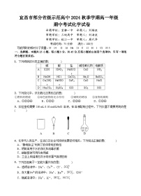 湖北省宜昌市部分省级示范高中2024-2025学年高一上学期期中联考 化学试题