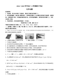 甘肃省酒泉市金塔县等4地2024-2025学年高二上学期11月期中考试 化学试题