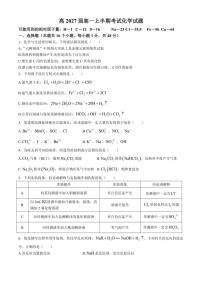 四川省广安市华蓥市华蓥中学2024～2025学年高一(上)期中化学试卷(含答案)