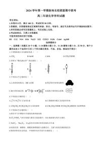 浙江省浙南名校联盟2024～2025学年高二(上)期中联考化学试卷(含答案)