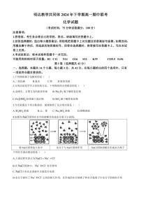 湖南省长沙市明达高级中学2024～2025学年高一(上)期中联考化学试卷(含答案)