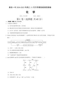 甘肃省天水市秦安县第一中学2024～2025学年高二(上)11月月考化学试卷(含答案)