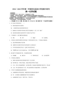 河北省秦皇岛市青龙满族自治县青龙部分学校2024～2025学年高一(上)期中化学试卷(含答案)