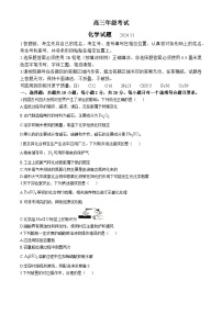 2025泰安高三上学期11月期中考试化学试题含答案