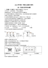 山东省九校2024-2025学年高一上学期期中考试 化学试卷