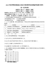 湖北省鄂东南省级示范高中教育教学改革联盟学校2024-2025学年高一上学期期中联考化学试卷（Word版附答案）