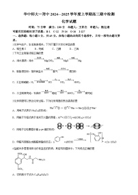 湖北省华中师范大学第一附属中学2024-2025学年高三上学期期中检测化学试卷（Word版附答案）