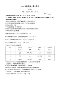 湖南省三湘名校教育联盟2024-2025学年高二上学期期中化学试卷（Word版附答案）