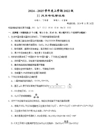 湖北省荆州市沙市区沙市中学2024-2025学年高三上学期11月月考化学试题