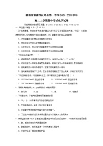 湖南省常德市汉寿县汉寿县第一中学2024-2025学年高二上学期11月期中化学试题