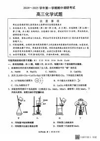 江苏省连云港市2024-2025学年高三上学期期中考试化学试卷（PDF版附答案）