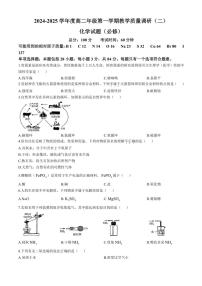 江苏省如皋中学2024～2025学年高二(上)教学质量调研月考化学试卷(含答案)