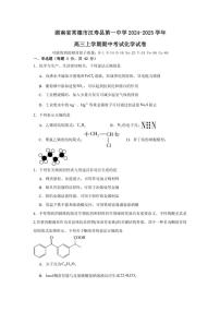 湖南省常德市汉寿县第一中学2024～2025学年高三(上)期中化学试卷(含答案)