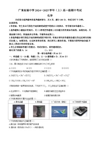 广东省实验中学2024-2025学年高一上学期期中考试化学试题