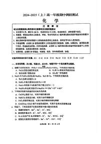 江苏省南通市区启东中学2024-2025学年高一上学期期中考试化学试题