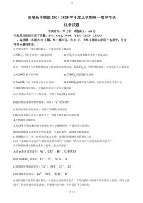 辽宁省大连市滨城高中联盟2024～2025学年高一(上)期中化学试卷(含答案)