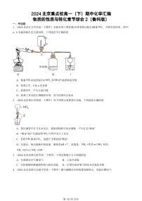 2024北京重点校高一（下）期中真题化学汇编：物质的性质与转化章节综合2（鲁科版）