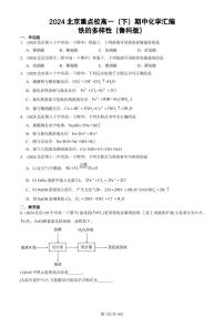 2024北京重点校高一（下）期中真题化学汇编：铁的多样性（鲁科版）