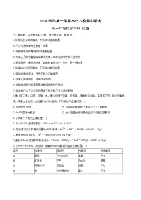 山东省枣庄市六校2024-2025学年上学期高一化学期中试卷