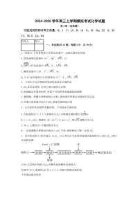 江苏省南京名校2024～2025学年高三(上)模拟考试化学试卷(含答案)