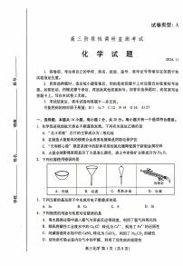 山东省潍坊市2024-2025学年高三上学期11月期中化学试题