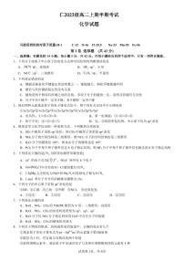 四川省眉山市东坡区冠城实验学校2024-2025学年高二上学期11月期中化学试题