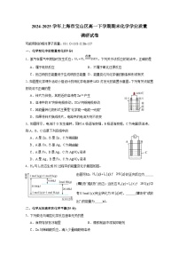 2024-2025学年上海市宝山区高一下学期期末化学学业质量调研试卷（含答案）