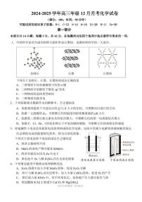 2024北京一七一中高三（上）12月月考化学试卷