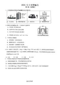 北京市第一六六中学2024-2025学年高二上学期12月月考 化学试题