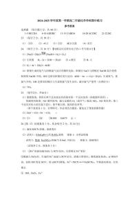 北京理工大学附属中学2024-2025学年高二上学期期中练习+化学试题
