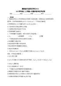 湖南省市县部分学校2024-2025学年高二上学期11月期中联考化学试卷(含答案)