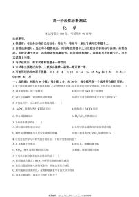 2024～2025学年山东省淄博市沂源县第一中学高一(上)期中化学试卷(含答案)