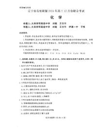 2025届辽宁名校联盟高三上学期12月联考化学试题+答案