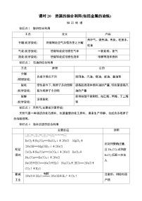 江苏省2025年1月普通高中学业水平合格性化学考试 导学案  课时20　资源的综合利用(包括金属的冶炼)