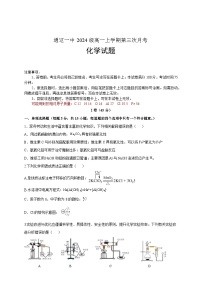 内蒙古自治区通辽市第一中学2024-2025学年高一上学期第三次月考化学试卷（含答案）