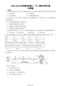 2022-2024北京重点校高二（下）期中真题化学汇编：化学键