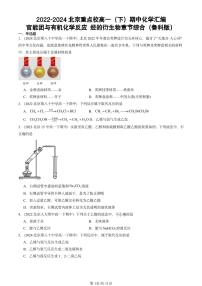 2022-2024北京重点校高一（下）期中真题化学汇编：官能团与有机化学反应 烃的衍生物章节综合（鲁科版）