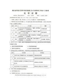 化学丨湖北省市级示范高中智学联盟2025届高三上学期12月联考化学试卷及答案