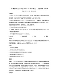 2024~2025学年广东省部分高中学校高二(上)期中化学试卷(解析版)