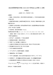2024~2025学年河北省邯郸市部分学校高二(上)11月期中联考化学试卷