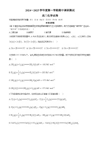 江苏省宿迁市沭阳县2024-2025学年高二上学期11月期中考试化学试卷（Word版附答案）