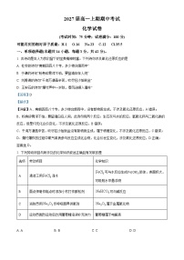 四川省眉山市仁寿第一中学（北校区）2024-2025学年高一上学期11月期中考试化学试卷（Word版附解析）